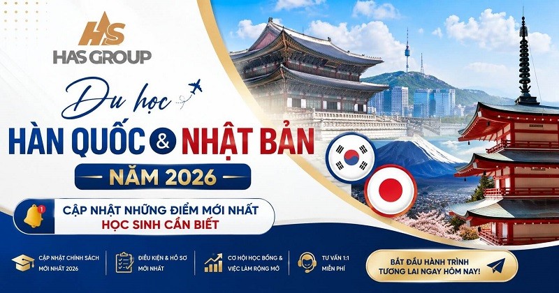 Du học Hàn Quốc và Nhật Bản năm 2026: Cập nhật những điểm mới nhất học sinh cần biết