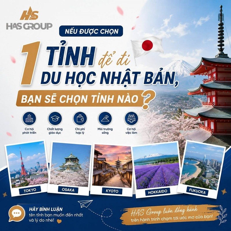 Nếu được chọn 1 tỉnh để đi du học Nhật Bản, bạn sẽ chọn tỉnh nào?