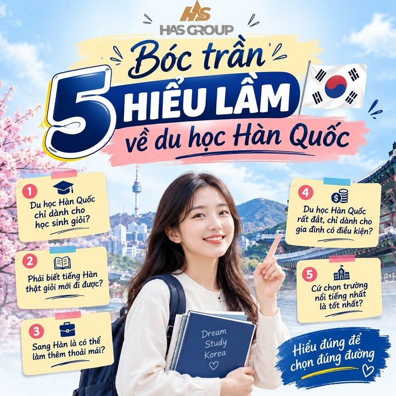 5 hiểu lầm về du học Hàn Quốc – Sự thật du học sinh cần biết trước khi lên đường