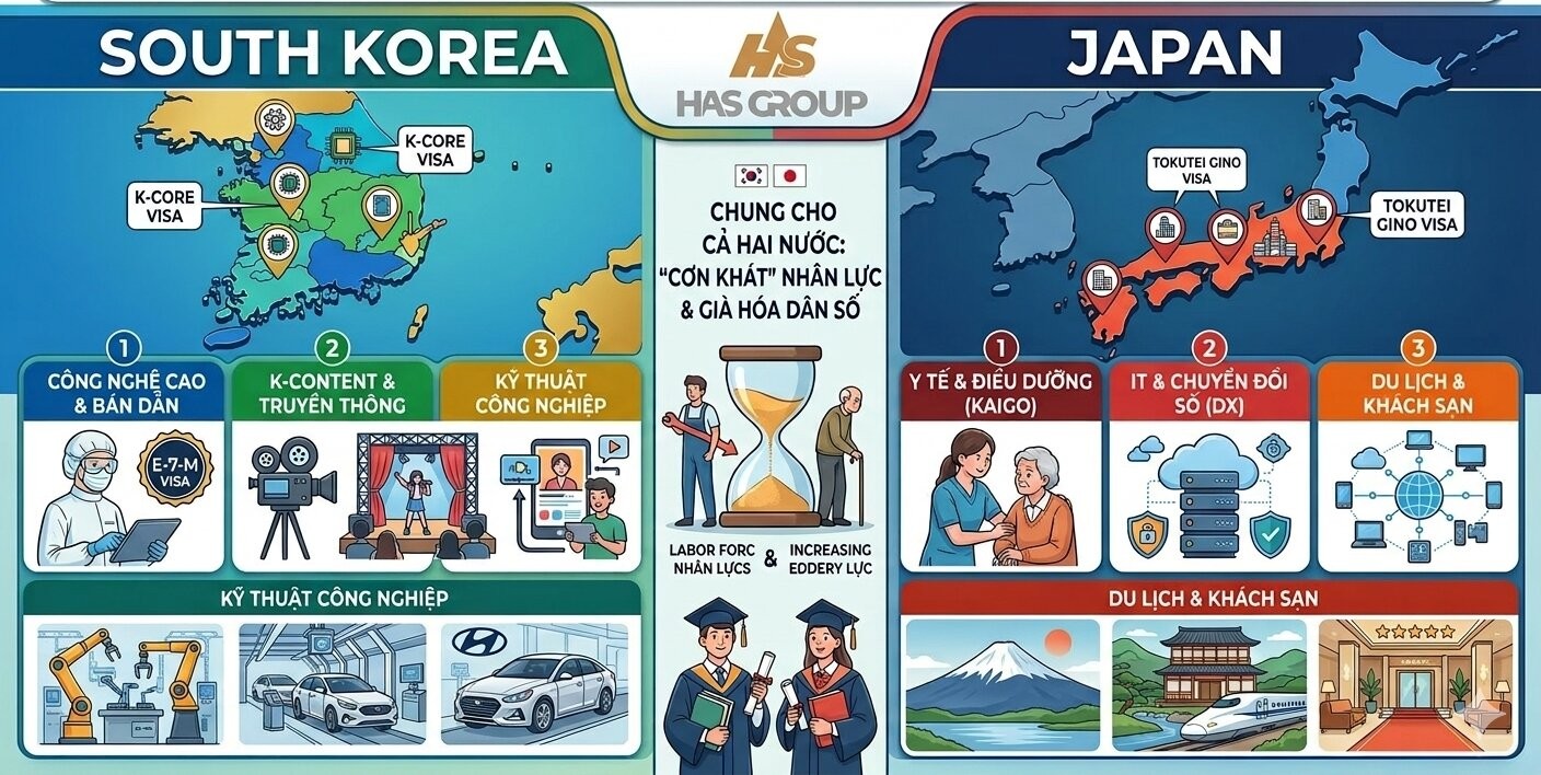 Chuyên gia du học phân tích: Xu hướng ngành nghề hot nhất tại Hàn và Nhật năm 2026